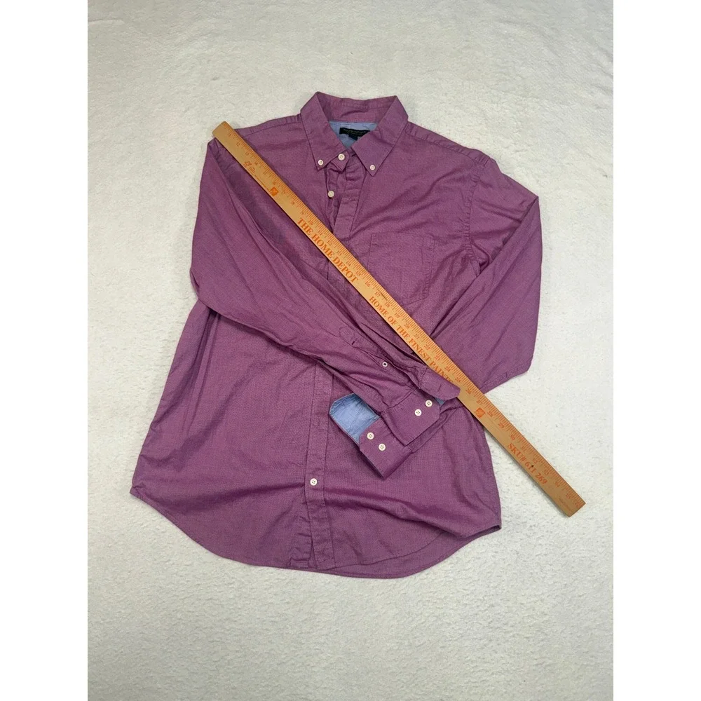 Banana Republic Mens XL Soft Wash Slim Fit Button Down Shirt Purple Long Sleeve